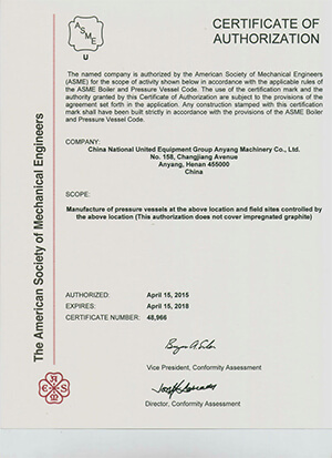 company ASME certificate full version