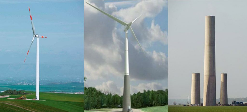 different wind turbine towers comparison