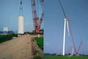 wind turbine tower assembled