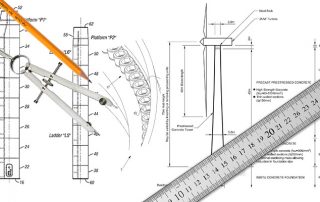 a picture of wind turbine tower blueprint