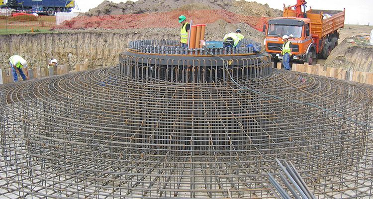 onshore wind turbine tower foundation