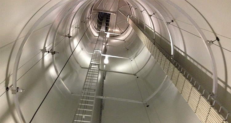 a picture of wind turbine tower inner structure