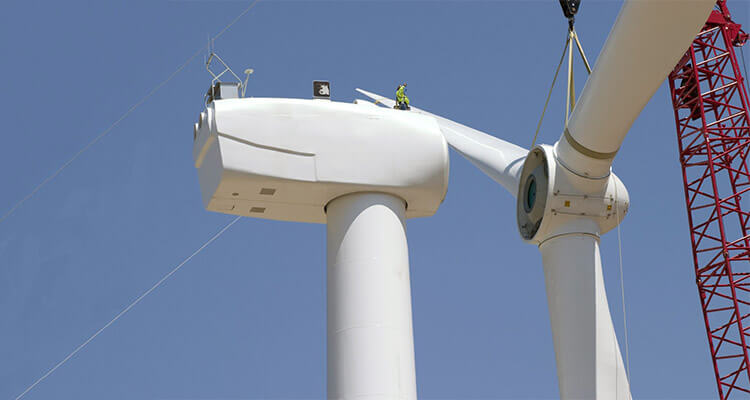 a picture of wind turbine and blades