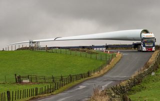 wind turbine tower section transport to site