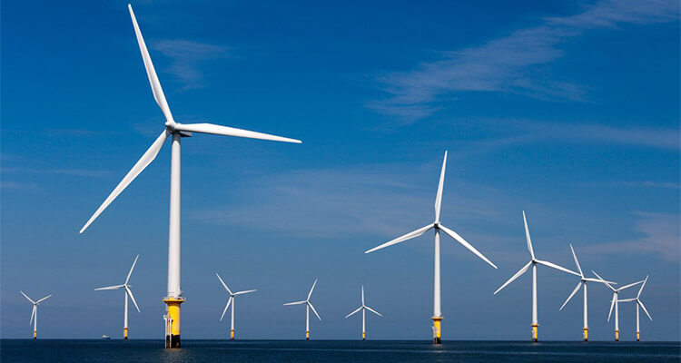 a picture of offshore wind turbine tower