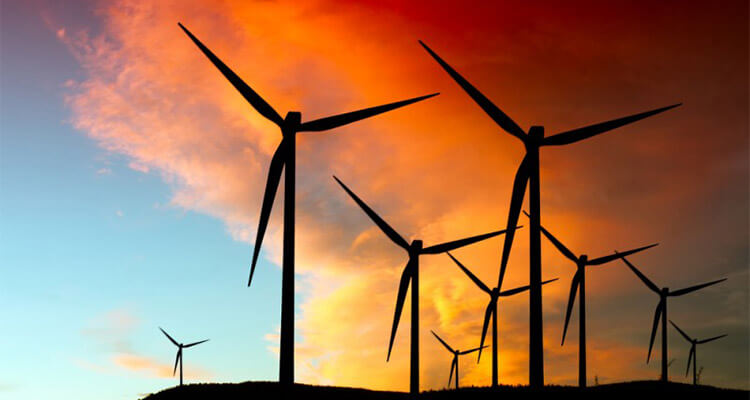a picture of onshore wind towers