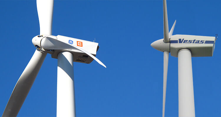 GE wind turbine tower and Vestas wind turbine tower
