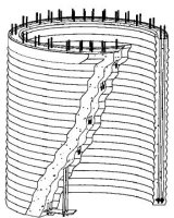 American type wind turbine tower foundation