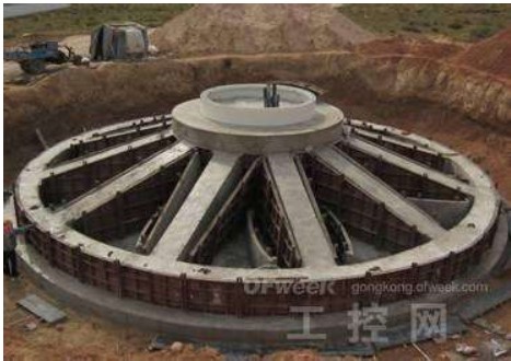 ribbed beam wind turbine tower foundation